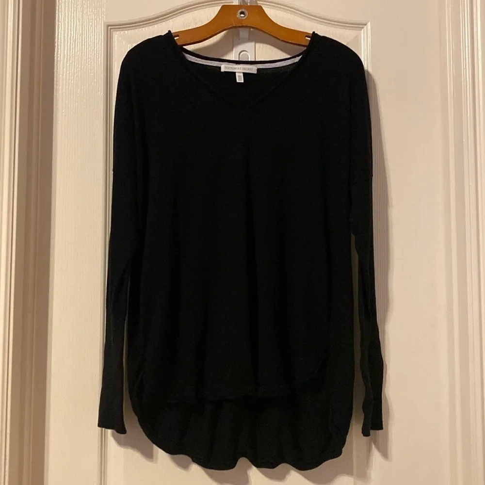 Victoria Secret Black Vneck Sweater Size Medium VGUC - Picture 1 of 8